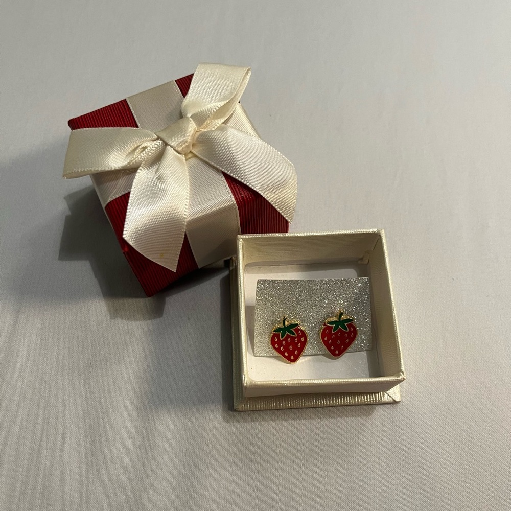 new strawberry stud earrings